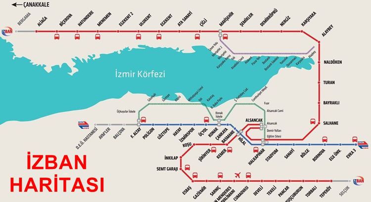 İzmir İzban Durakları Haritası